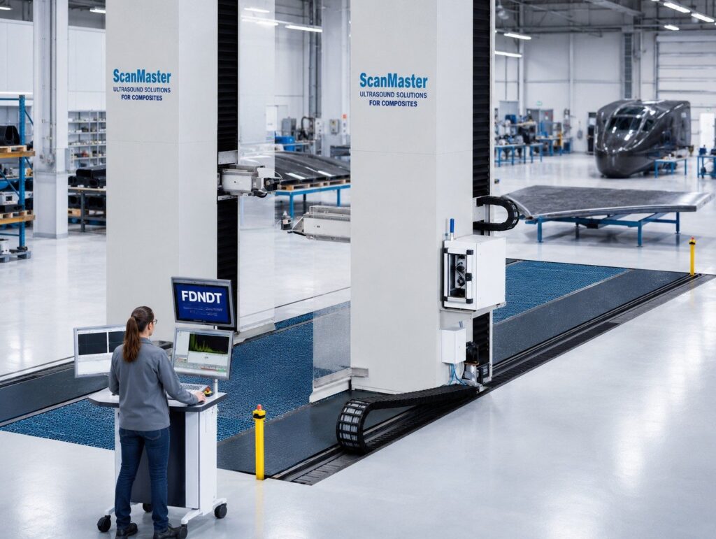 Pórtico de ultrasonidos para inspección de composites