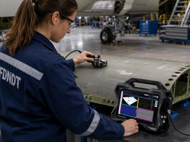 Inspección manual por phased array en estructura aeronáutica